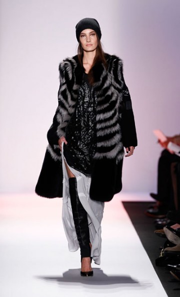 The fur at BCBGMAXAZRIA was out of this world, and so was the leather. This was one of my favorite furs.