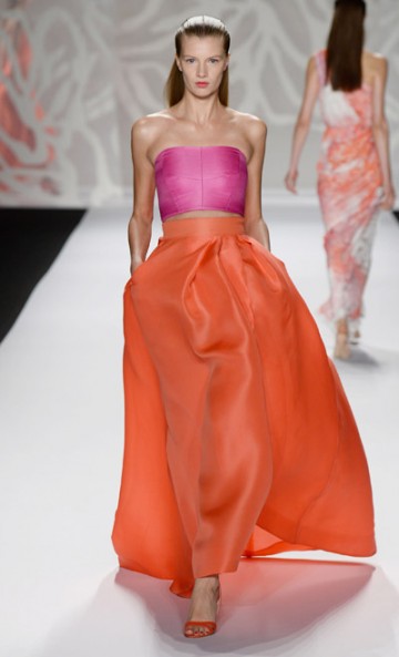 This Monique Lhuillier number is probably the best thing I saw all of fashion week. I'm dying over cropped tops and maxi skirts for days.